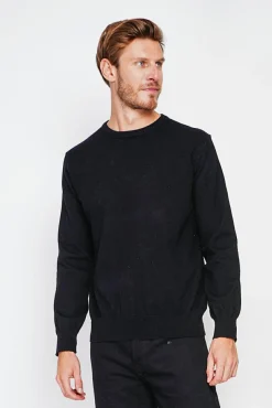 Homme C&Jo Pull col ras de cou noir