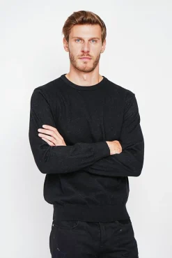 Homme C&Jo Pull col ras de cou noir