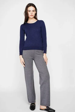Online C&Jo Pull col rond classique bleu nuit