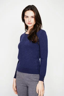 Online C&Jo Pull col rond classique bleu nuit