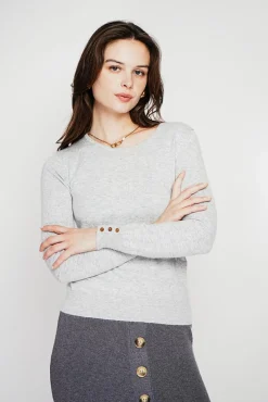 Online C&Jo Pull col rond classique givre