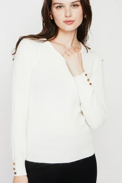 Femme C&Jo Pull col rond classique naturel