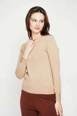 Femme C&Jo Pull col rond classique nougat