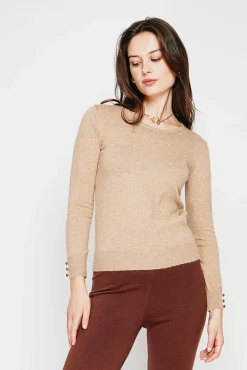 Femme C&Jo Pull col rond classique nougat
