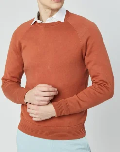 Hot Hackett London Pull col rond terracota