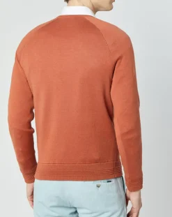 Hot Hackett London Pull col rond terracota