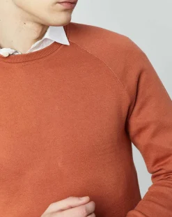 Hot Hackett London Pull col rond terracota