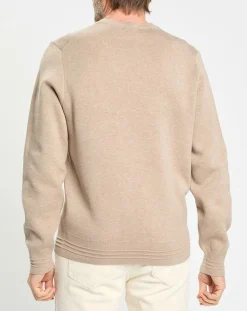 Discount Hackett London Pull col rond uni beige