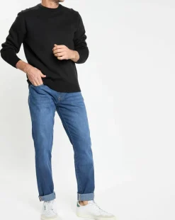 New Hackett London Pull col rond uni noir