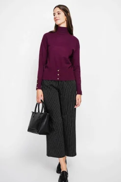 Sale Assuili Pull col roulé bordeaux