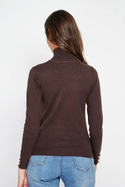 Best C&Jo Pull col roulé classique café