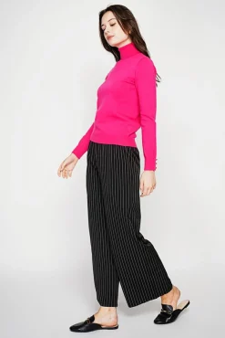 Best C&Jo Pull col roulé classique fushia