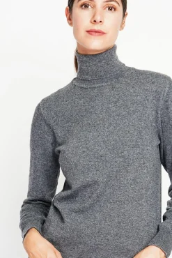 Hot Assuili Pull col roulé classique loup