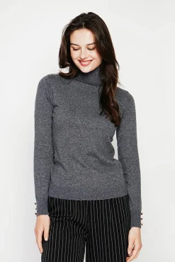 New C&Jo Pull col roulé classique loup