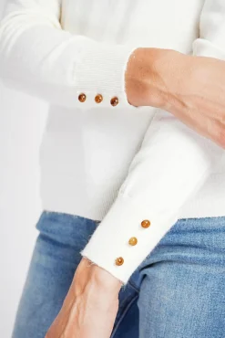 Femme C&Jo Pull col roulé classique naturel