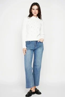 Femme C&Jo Pull col roulé croisé naturel