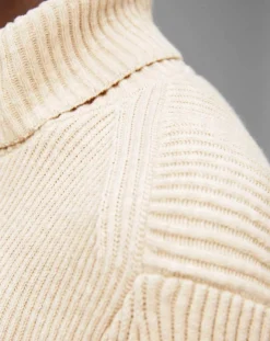Hot Marc O'Polo Pull Col roulé côtelé Coton Organic écru