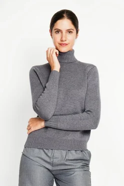 Sale Assuili Pull col roulé fourré loup