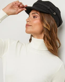 Femme Soft Cashmere Pull col roulé Justine ecru