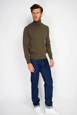 Homme C&Jo Pull col roulé kaki
