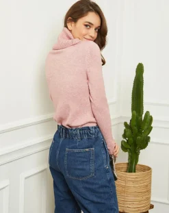 Discount Soft Cashmere Pull col roulé Lola rose