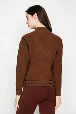 Femme C&Jo Pull col roulé montant marron