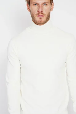 Homme C&Jo Pull col roulé naturel