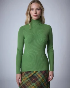 Sale Manoush Pull col roulé Petite Côte vert