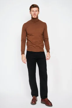 Homme C&Jo Pull col roule marron