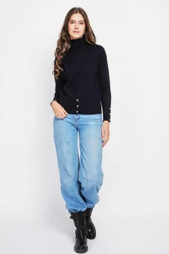 Sale Assuili Pull col roulés noir