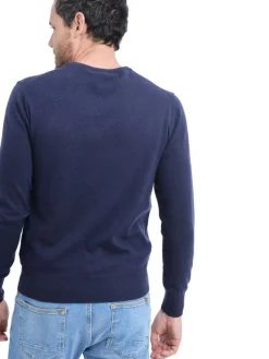 Homme C&Jo Pull col V bleu nuit