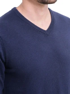 Homme C&Jo Pull col V bleu nuit