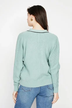 Femme C&Jo Pull col V jade