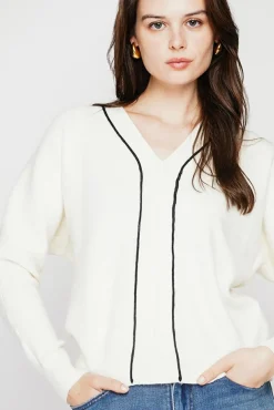 Femme C&Jo Pull col V naturel
