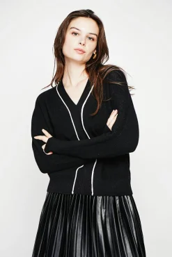 Femme C&Jo Pull col V noir