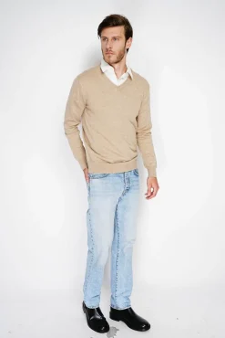 Homme C&Jo Pull col V nougat