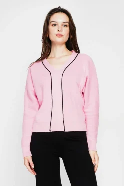 Femme C&Jo Pull col V rose barby
