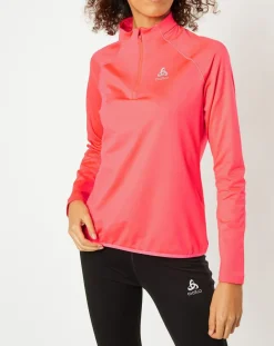 New Odlo Pull col zippé Berra rose fluo