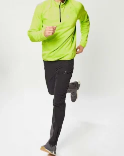 Homme Odlo Pull col zippé Carve vert fluo