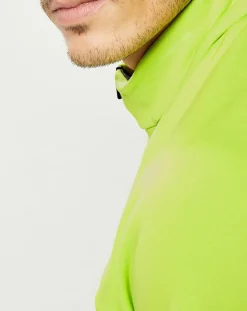 Homme Odlo Pull col zippé Carve vert fluo