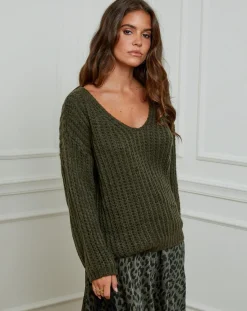 Hot L'Armoire de Suzette Pull Constance kaki