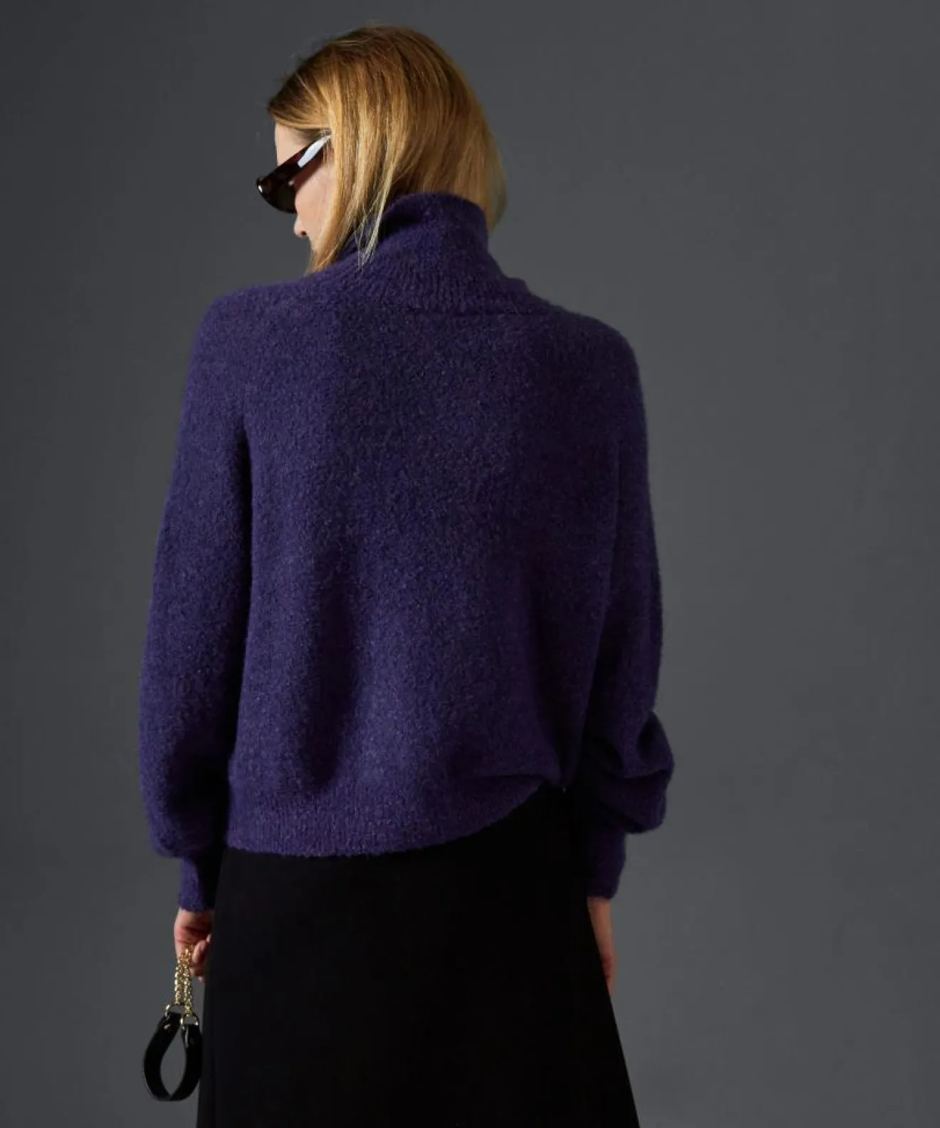 Online Rodier Pull Cordélia col roulé violet foncé