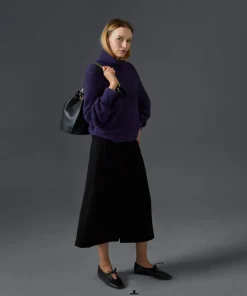 Online Rodier Pull Cordélia col roulé violet foncé