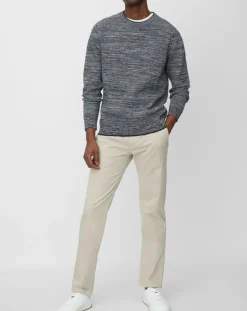 Homme Marc O'Polo Pull Coton Mouliné bleu