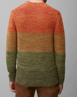 Homme Marc O'Polo Pull Coton Mouliné orange/vert