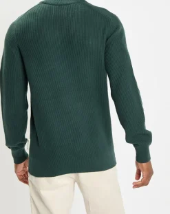 Outlet Marc O'Polo Pull côtelé en Coton & Laine vert