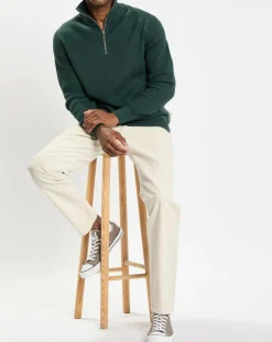 Outlet Marc O'Polo Pull côtelé en Coton & Laine vert