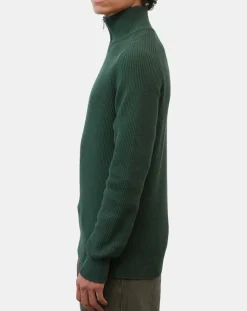 Outlet Marc O'Polo Pull côtelé en Coton & Laine vert