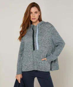 Best Rodier Pull Domitille à capuche chiné bleu