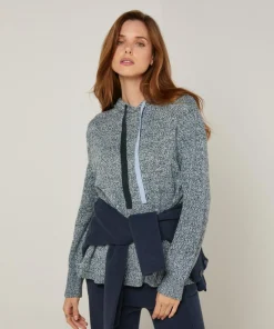 Best Rodier Pull Domitille à capuche chiné bleu